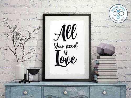 Blue Bee Poster - All You Need Is Love - Beatles