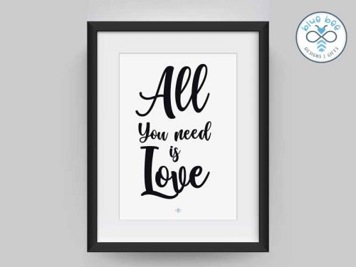 Blue Bee Poster - All You Need Is Love - Beatles