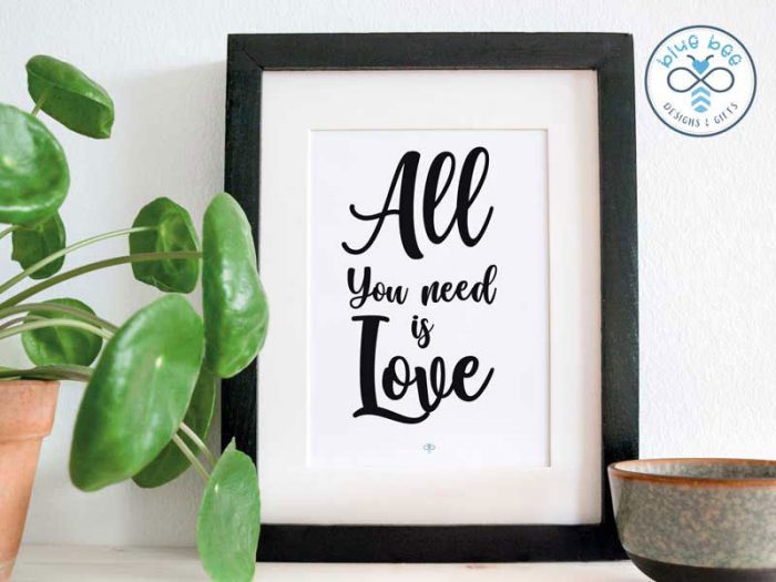 Blue Bee Poster - All You Need Is Love - Beatles